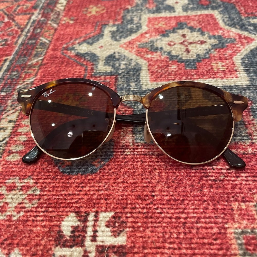Ray-Ban club masters tortoise frames and gold finishes